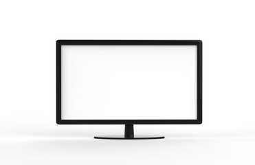 Modern Monitor Screen, TV On Isolated White Background, 3D Illustration 