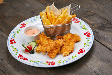 chicken nuggets with french fries