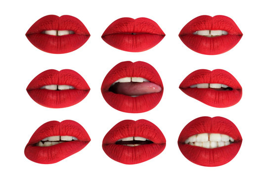 Fototapeta sexy full red lips mouth