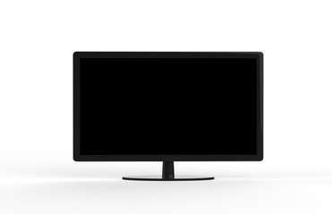 Modern Monitor Screen, TV On Isolated White Background, 3D Illustration 