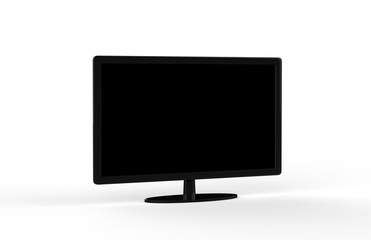 Modern Monitor Screen, TV On Isolated White Background, 3D Illustration 