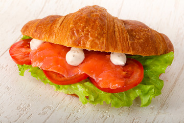 Croissant with salmon