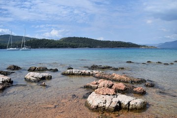 Seascape on Cleopatra island Gokova Bay, Marmaris, Turkey