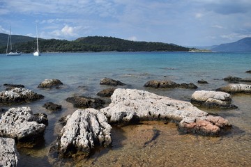 Seascape on Cleopatra island Gokova Bay, Marmaris, Turkey
