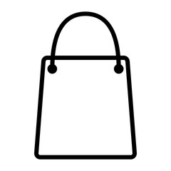Shopping Bag Pixel Perfect Vector Thin Line Icon 48x48. Simple Minimal Pictogram