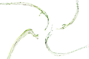 Fototapeta premium green water splashes isolated on white