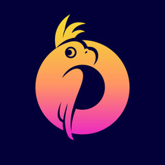 Vector color logo Zoo, pet shop Parrot
