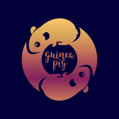 Vector color logo Zoo, pet shop Guinea pig