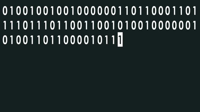 white bynary code fast typing on display flat animation background loop - new quality retro vintage numbers letters coding techno joyful video footage
