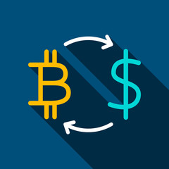 Bitcoin Dollar Flat Icon