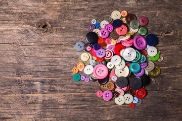 Colorful buttons heap