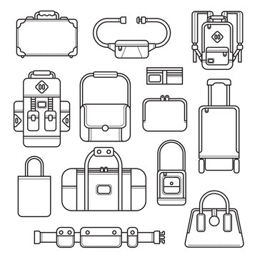 Vector set of different  bags. Isolated