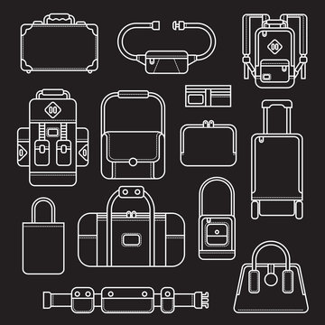 Vector set of different  bags. Isolated