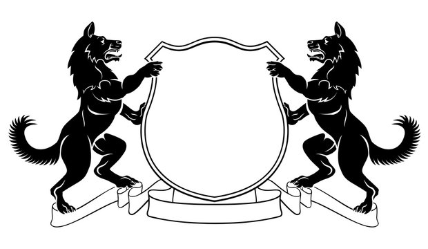 Герб семьи с котом мем Wolf Security Logo Изображения: просматривайте стоковые фотографии, векторные из