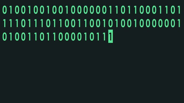 green bynary code fast typing on display flat animation background loop - new quality retro vintage numbers letters coding techno joyful video footage