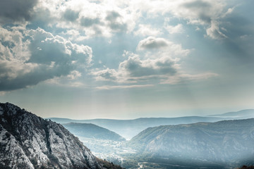 Mountain view with clouds in Montenegro