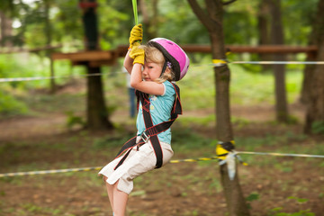 Child in a adventure playground