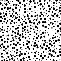 Black polka seamless. Abstract background with black and white circles. Seamless pattern