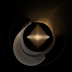 Abstract Ring Background 3D illustration. Glowing spiral. Shine Round with Glowing Cover Light sphere.