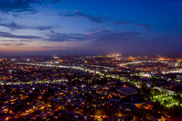 Night view over Osh, Kyrgyzstan