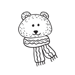 Funny teddy bear. Nursery art. Minimalist scandinavian style.