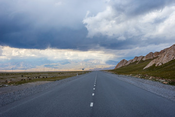 Road to Torugart pass, Kyrgyzstan