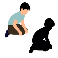 silhouette of a boy playing