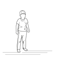 sketch of a boy on a white background