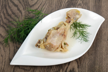 Boiled chicken leg
