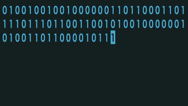 blue bynary code fast typing on display flat animation background loop - new quality retro vintage numbers letters coding techno joyful video footage