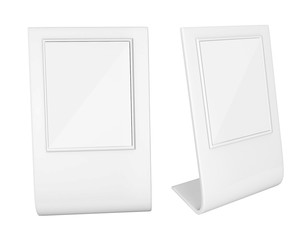 Realistic 3d render light box. Advertising Stand template on white background on white background.