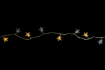 Christmas lights isolated on black background , happy new year - Christmas concept