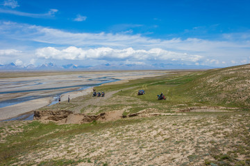 Missing road in scenic valley of Tien Shan, Kyrgyzstan