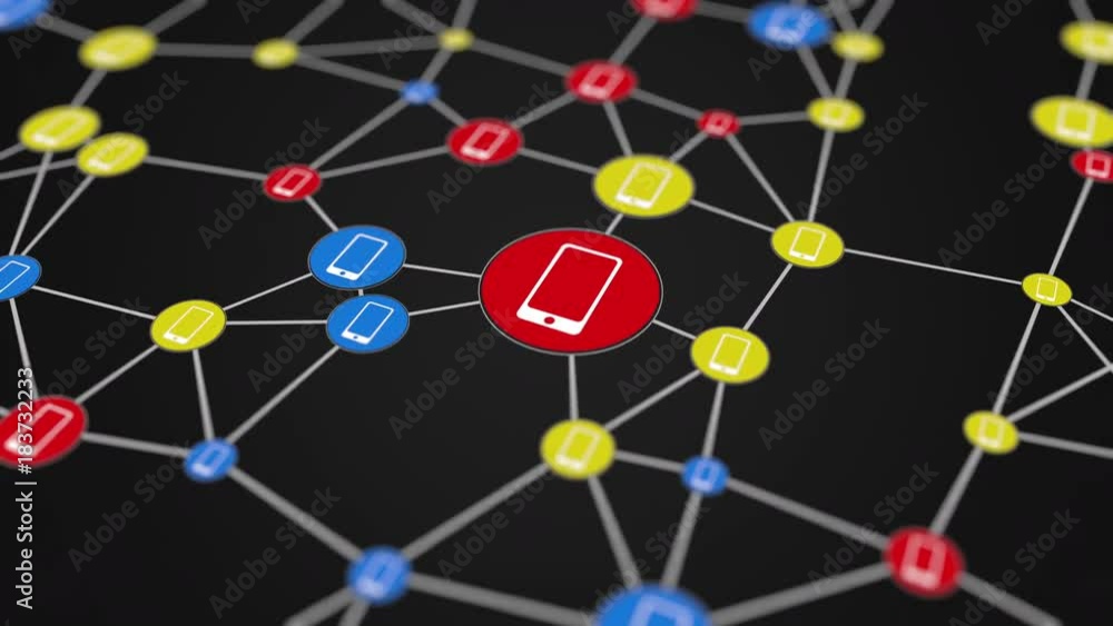 Aufkleber mobile network subscribers activity loopable animation