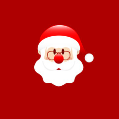 Abstract Christmas Card Santa Face Blue