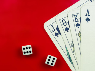 poker playing cards and two playing tricks on