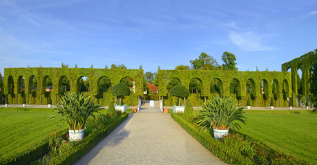 The beautiful garden around Schwetzingen Palace. A Versailles in miniature in the Palatinate in the...