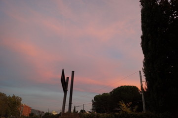 Pink sky at sunset