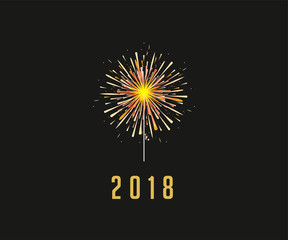 Happy New Year, banner, poster with fireworks