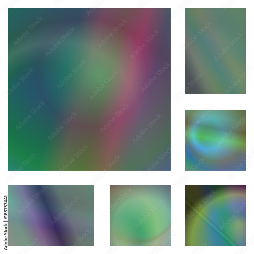 Poster abstract gradient background design set in dark tones