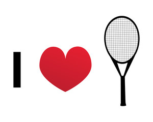 I love tennis silhouette vector icon