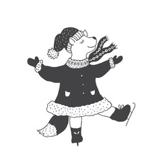 Funny fox. Nursery art. Minimalist scandinavian style. Character for kids card, print for t-shirt and more.