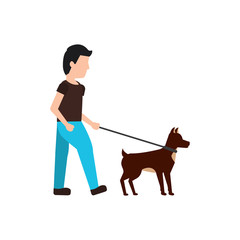 man walking dog pet icon image vector illustration design 