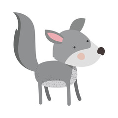 wolf cartoon colorful silhouette in white background vector illustration