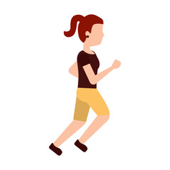 woman person avatar running or jogging icon image vector illustration design 