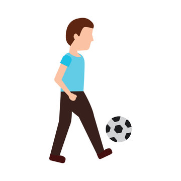 person playing soccer or football icon image vector illustration design 