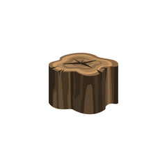 Old dry tree stump isolated on white background