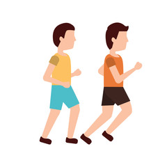 men avatar running or jogging icon image vector illustration design 