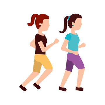 women person avatar running or jogging icon image vector illustration design 