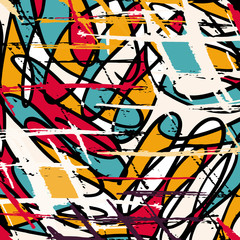 Colorful grunge texture in graffiti style abstract vector image for your design